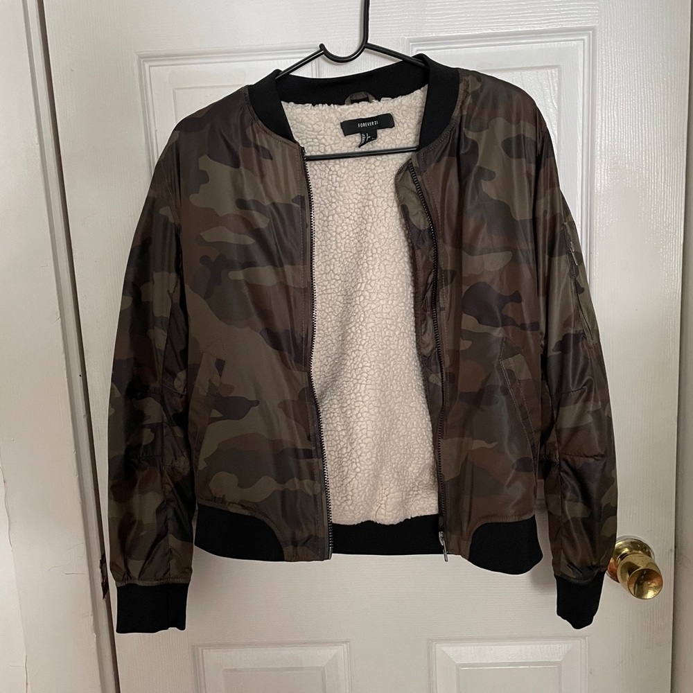 camo bomber jacket